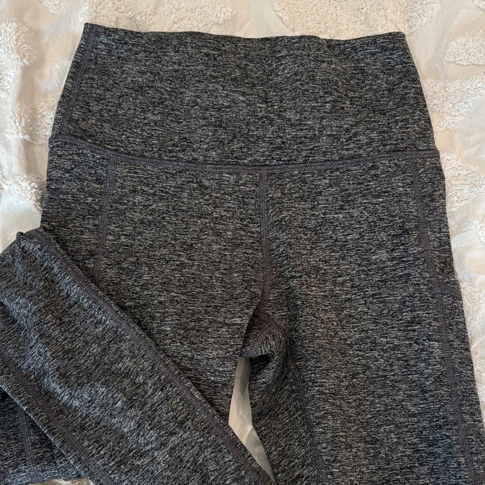 Athleta Heathered Charcoal Gray High-Waist Leggings